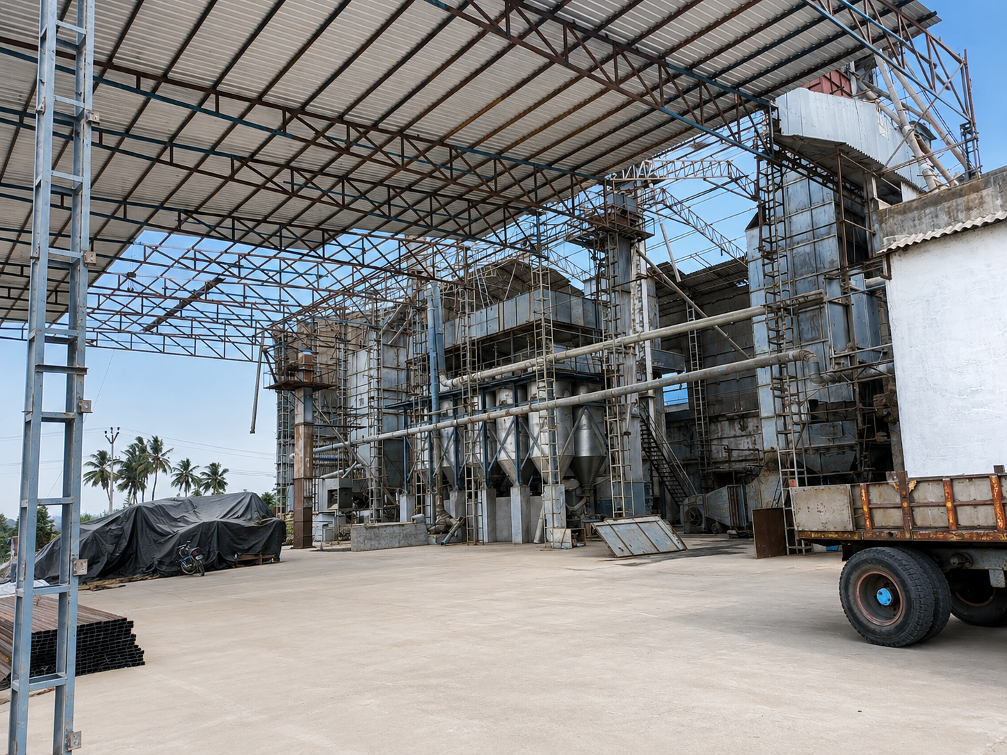 Heavy steel canopy & silo support structure
